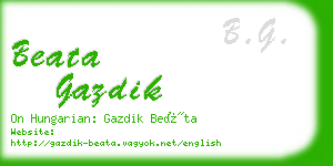 beata gazdik business card